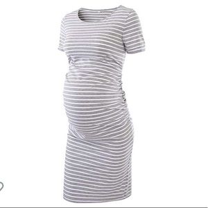 Casual striped maternity dress